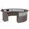Linea Italia Reception Desk 11.1 ft D X 46 in H, 11.8 ft W X Thermofused Laminate, Mocha, Clear ZUT319 - alternate 2